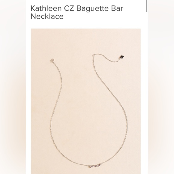 Kathleen Cubic Zirconia Baguette Bar Necklace - Picture 2 of 6